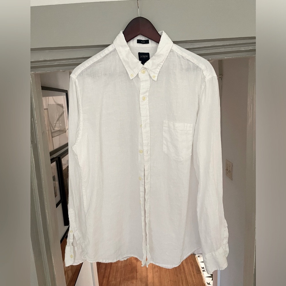 Slim linen-blend shirt